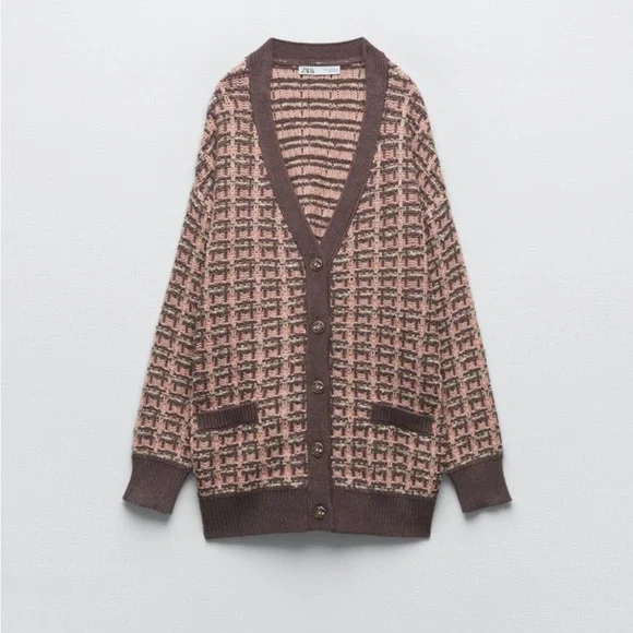 Women Zara V Neck Cardigan Size Small - Picture 3 of 8